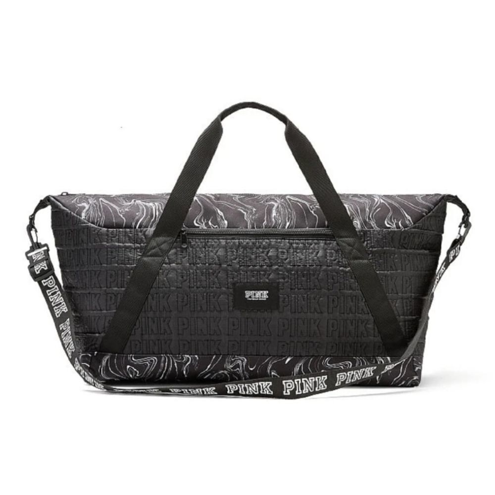 Pink Victoria's Secret Marble Duffle Bag Black GYM yoga Exercise Sports